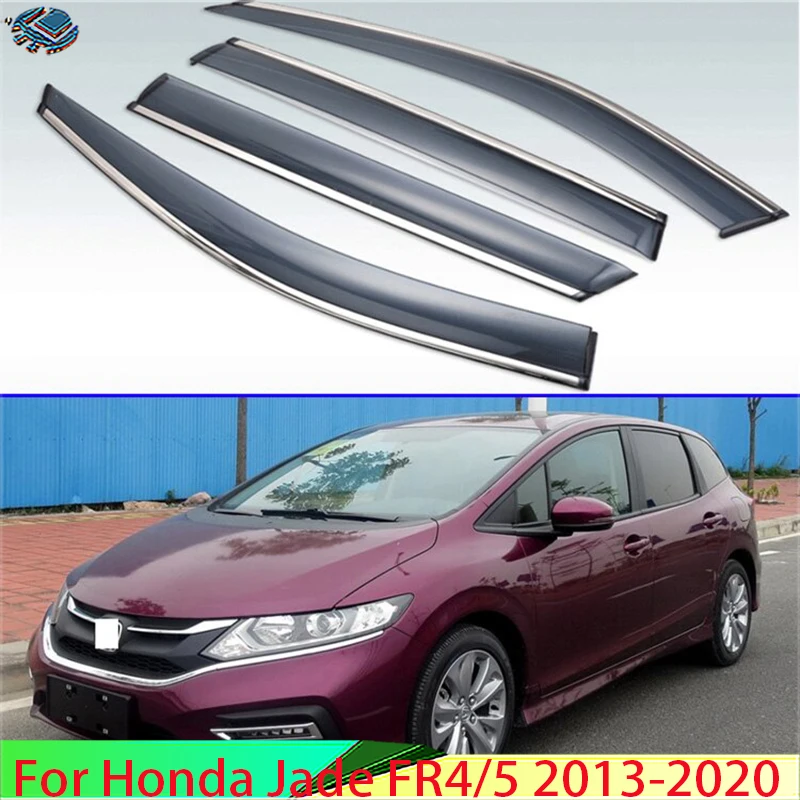 

For Honda Jade FR4/5 2013-2020 Plastic Exterior Visor Vent Shades Window Sun Rain Guard Deflector 4pcs 2014 2015 2016 2017 2018