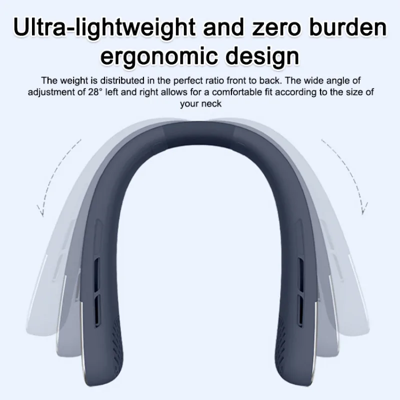 Kipas Leher Portabel Pendingin Leher Mini Kipas Leher Gantung Tanpa Bilah 4000MAh USB Kipas Pendingin Es Isi Ulang dengan Tampilan Digital LED