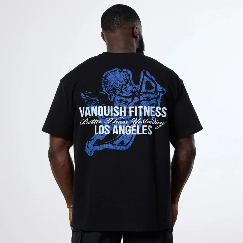 Vanquish Angel Oversized Cotton T-Shirt Breathable Loose Fit Design Suitable for All Seasons Perfect for Men