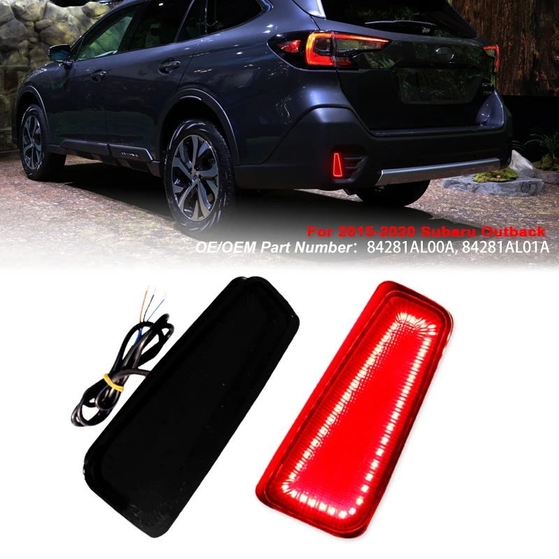 

Светодиодный отражатель заднего бампера для 2015-2020 Subaru Outback, предупреждающие тормозные фонари, задние противотуманные фары, автомобильные аксессуары 12 В