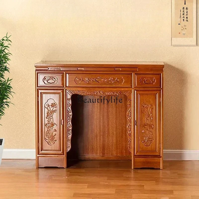 

03.ld14 Golden rosewood offering table New Chinese-style Shentai Buddha statue Guanyin offering table