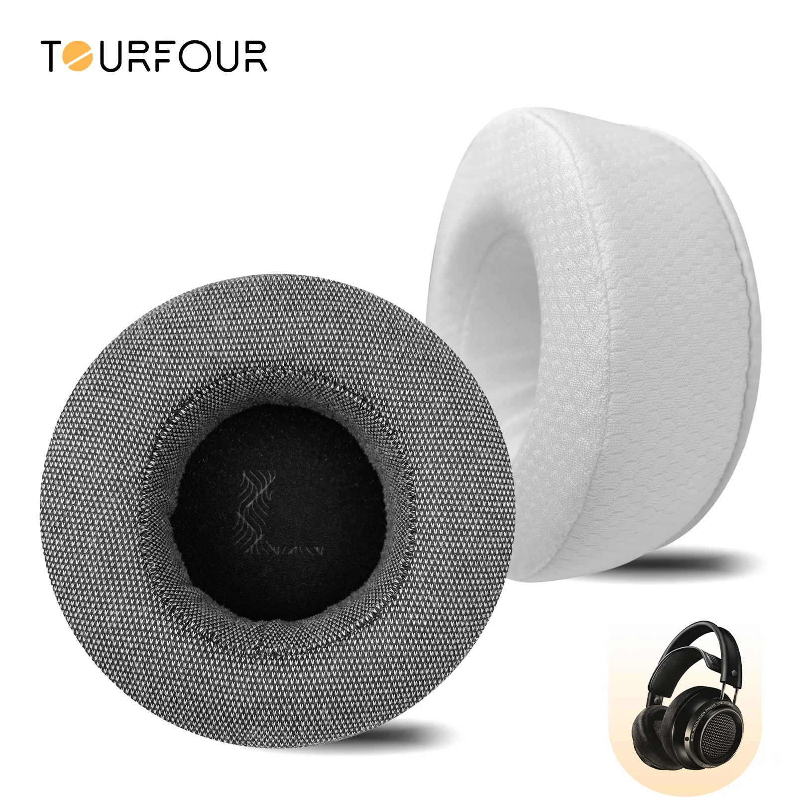 Cuscinetti Auricolari Di Ricambio In Memory Foam E Pelle Proteica Per Philips Fidelio X2HR E X1 – Più Spessi, Neri - 5