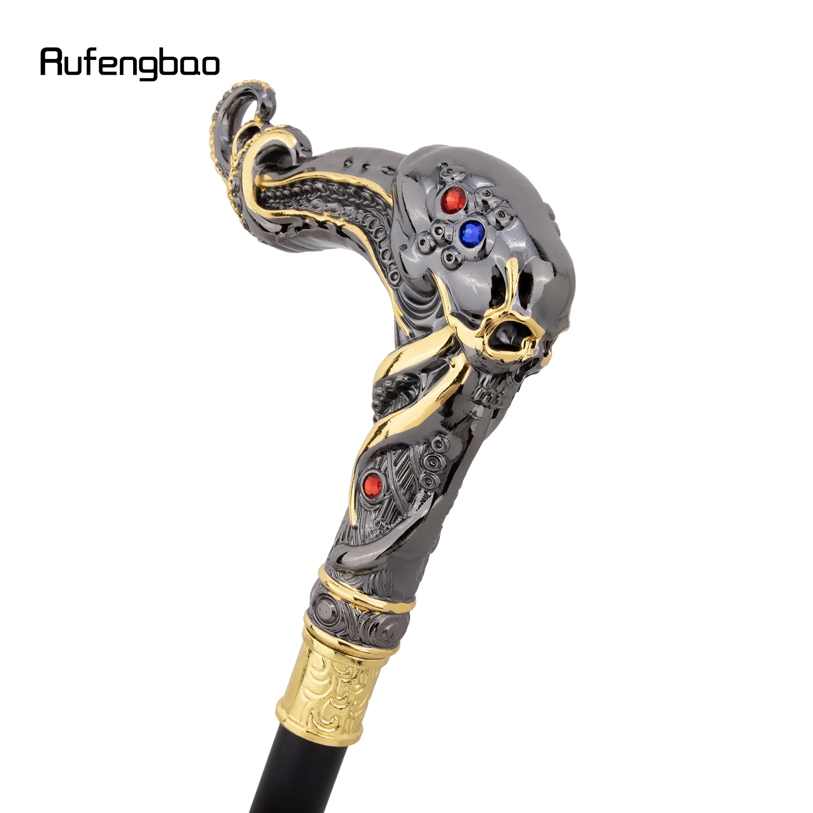Black Yellow Skull Fish Squid Walking Cane Diamond Cane Decorative Stick Decorative Cosplay and Parties for Cosplay & Party 94cm view 4