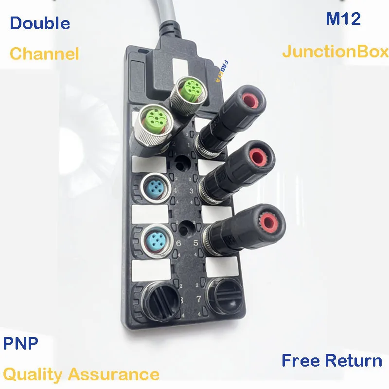 M12 Junction Box, 8 Sports with Cable, DoubleChannel , 5 meters ,Splitter Box , Distribution Box