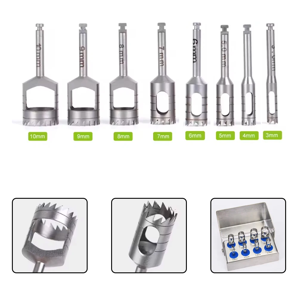 

8 шт. стоматологические имплантаты, сверла для костного трепання с дезинфекционным держателем для приготовления имплантатов на площадке и хирургии в сбора костей