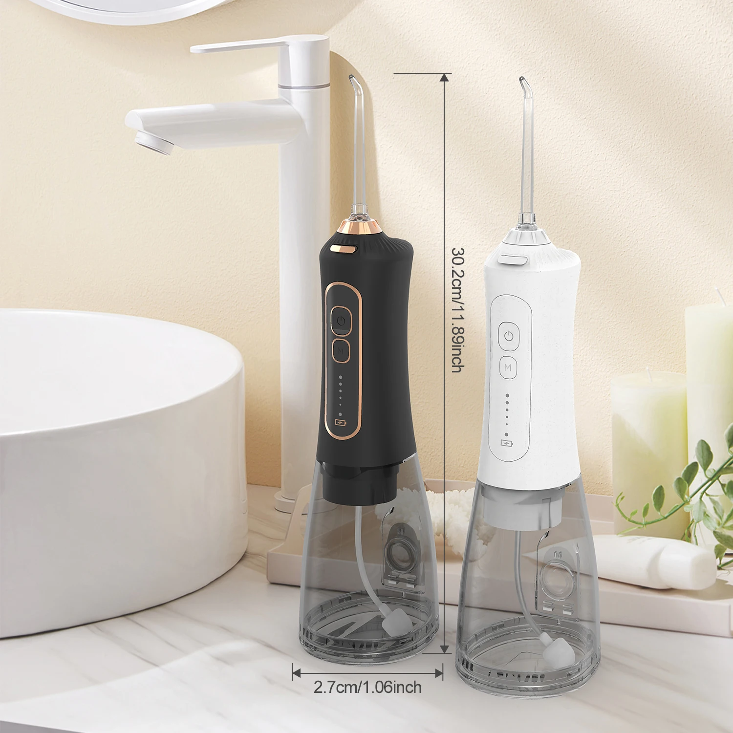 

Hot Sale 300ML Portable Electric Oral Irrigator Mini USB Rechargeable Cordless Water Flosser Teeth Cleaning for Adults & Hotel