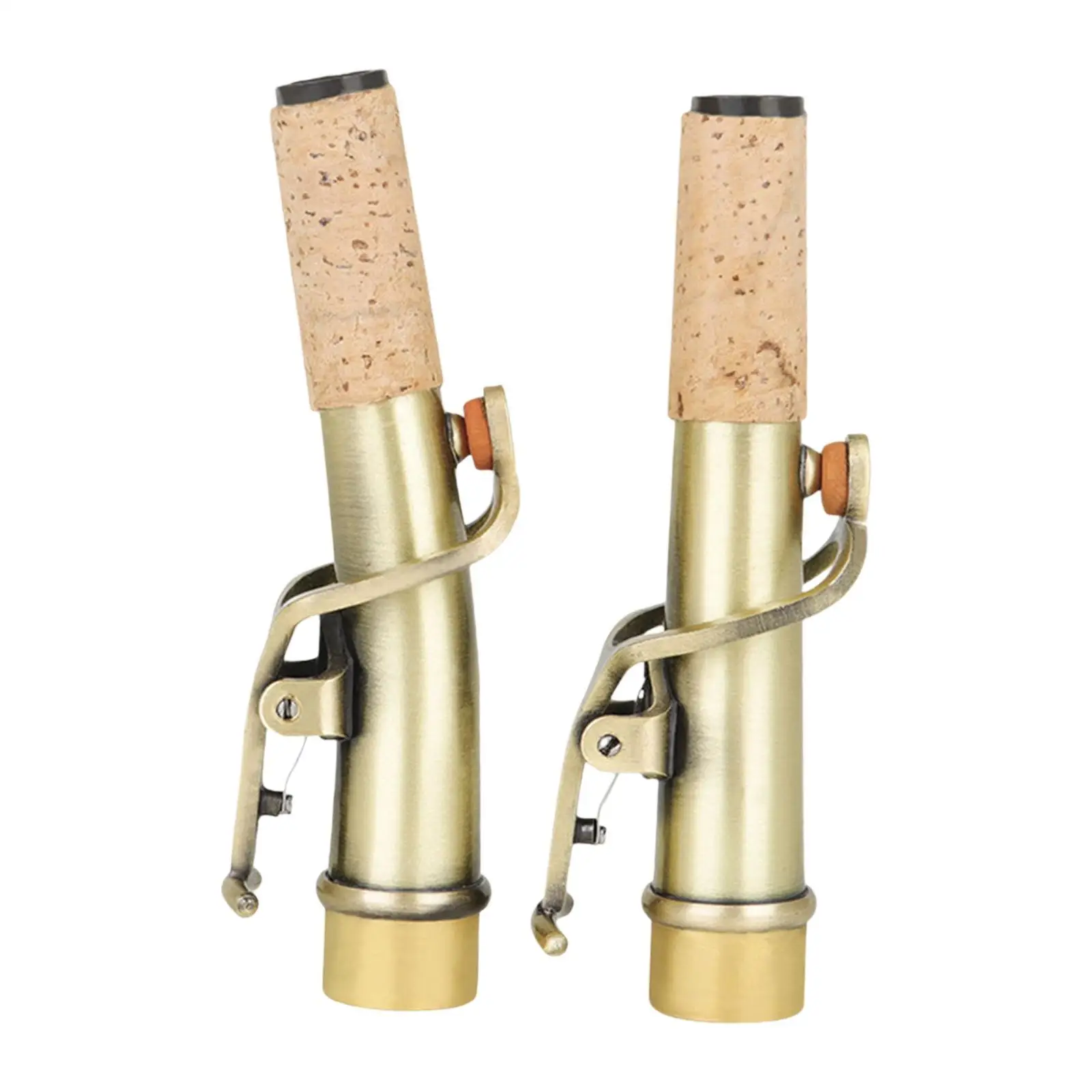 2Pcs Soprano Saxophone Straight and Bend Neck High Pitch Saxophone Set Saxophone Mouthpiece and Neck