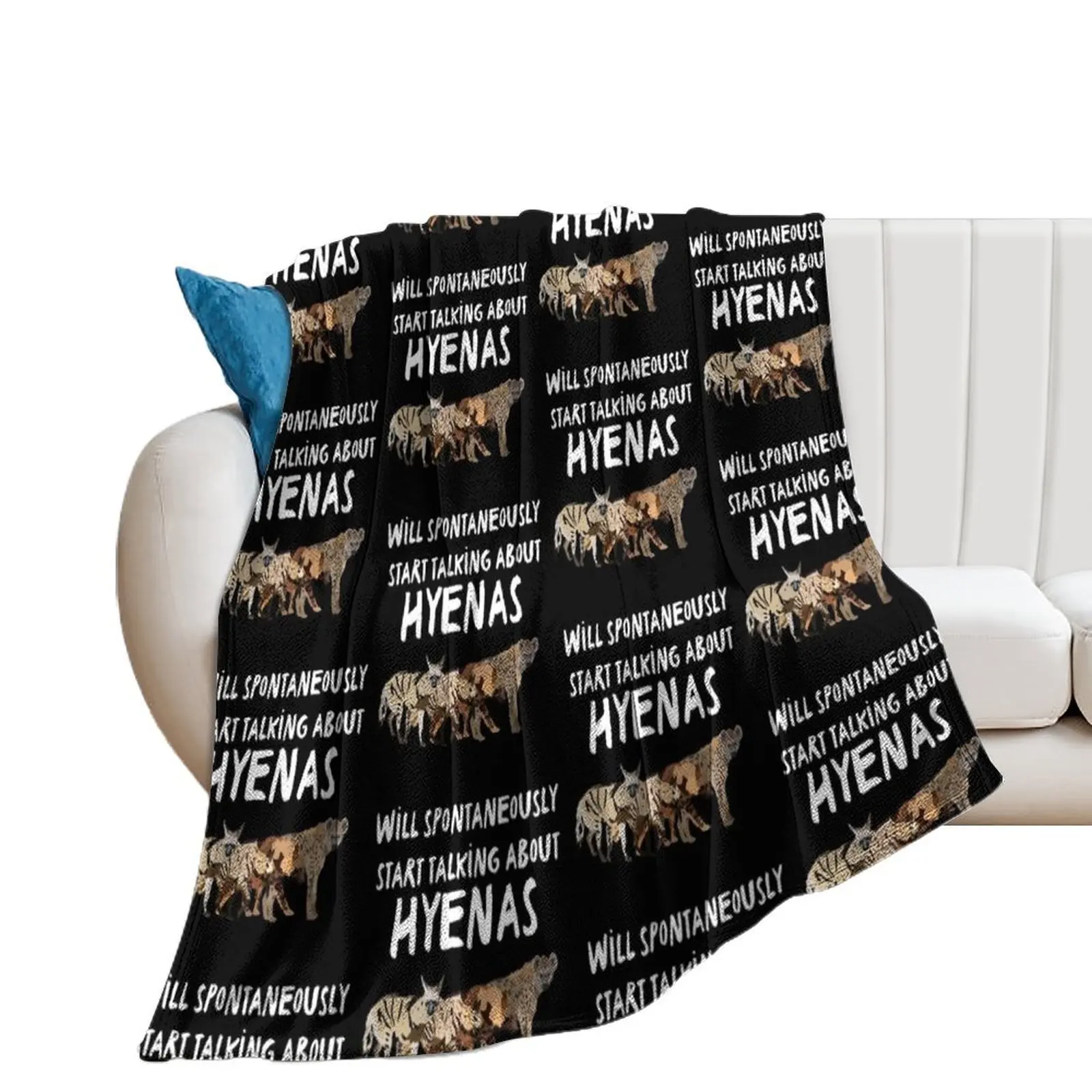 

Will Spontaneously Start Talking About Hyenas Throw Blanket Flannel Fabric Decorative Throw Beach Hairys Blankets