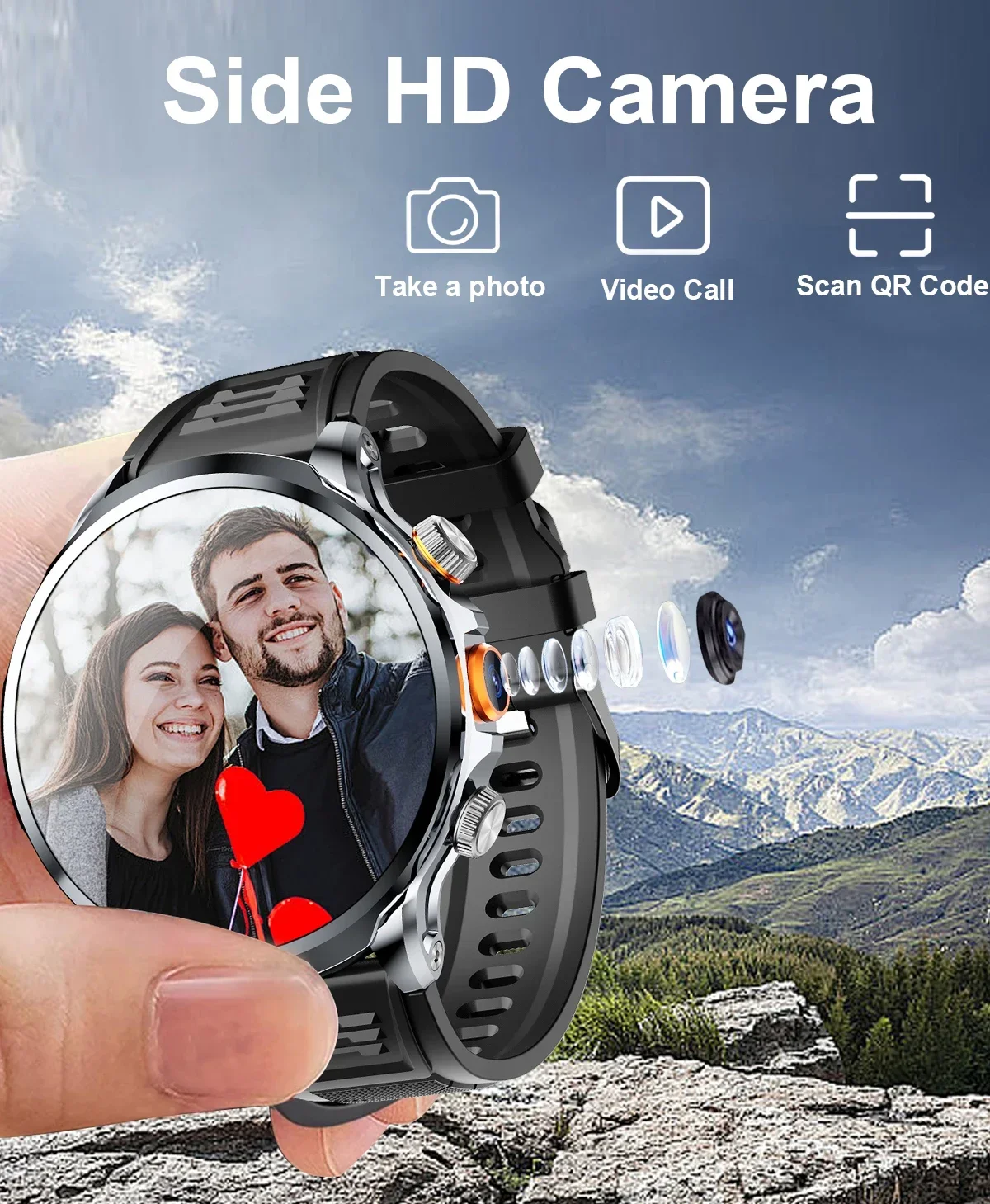 4G Volledige Netcoms Smart Horloge H18 Sim-kaart GPS WIFI APP Downloaden Camera 32G Mannen Vrouwen Smart horloge 2025
