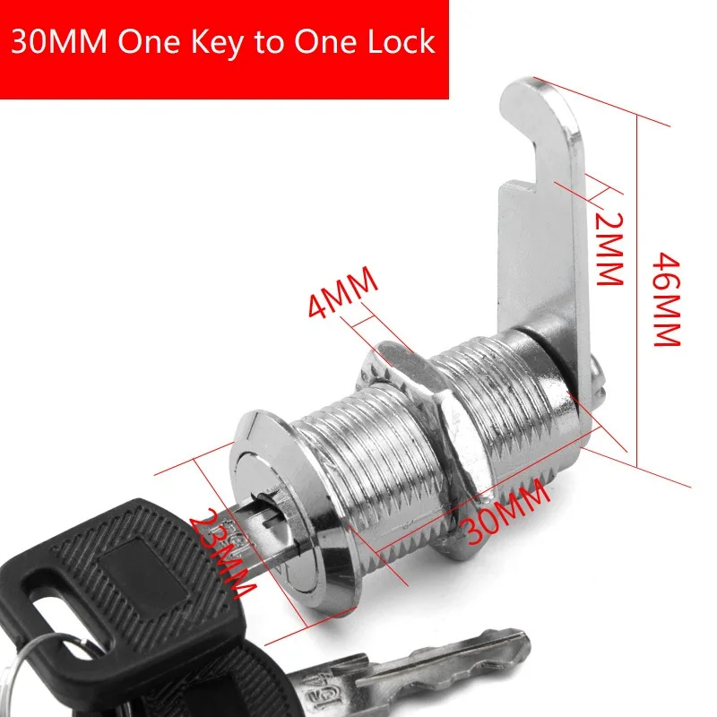 File/Goods/ Drawer Cabinet  Locks With 2 Keys Lock Furniture Hardware Door Cabinet Lock For Office Desk Letter Box Cam Locks