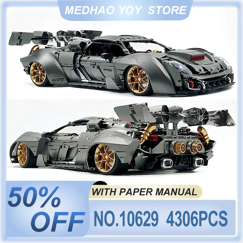 

Новый GULY 10629 MOC, технический 1:8, спортивный автомобиль с дистанционным управлением, строительные блоки, модель кирпича, головоломка, игрушки «сделай сам», подарки на день рождения для детей