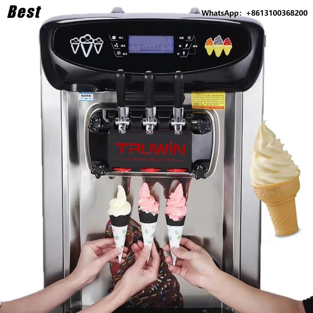 CHKJ  Table Top Popular 18-22L/H Commercial Three Flavors Soft Serve Ice Cream Maker Ice Cream Machine
