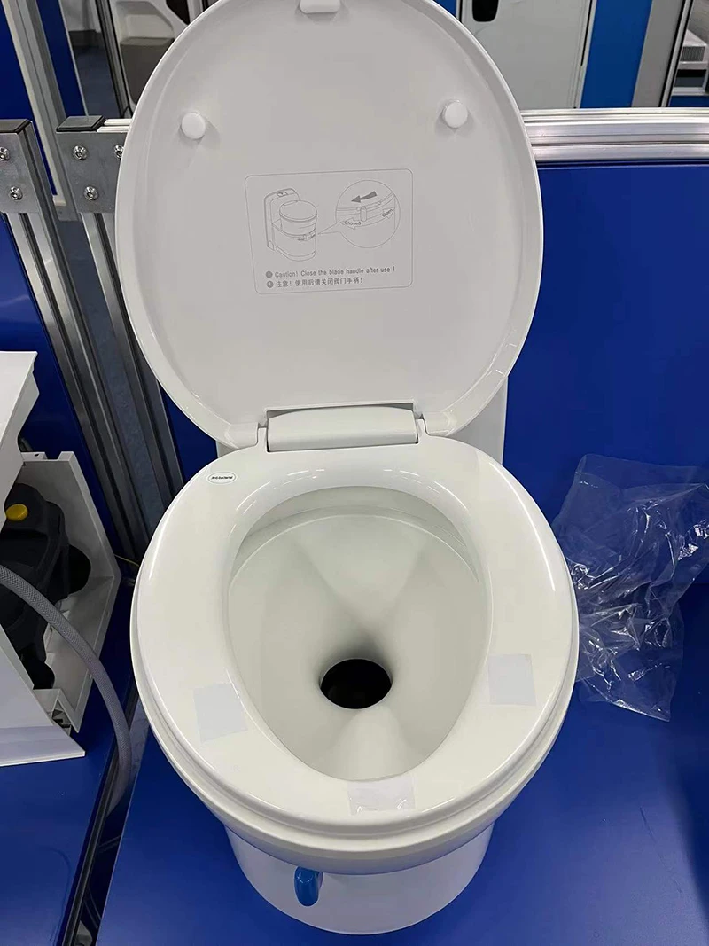 RV Electric Flush Toilet Smart Cassette Water Closet with Rotatable Seat for Easy Cleaning in Motor homes Camper Boats & Yachts