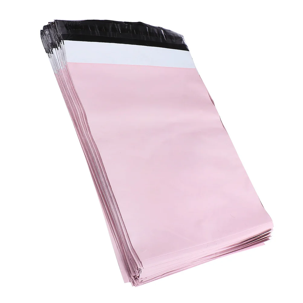 50Pcs Kantong Pengiriman Tebal Warna Pink Bahan PE Tahan Sobek untuk Pengiriman Barang Sehari-hari