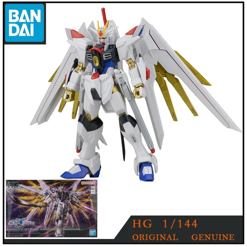 Bandai Original Genuine GUNDAM Anime HG MIGHTY STRIKE FREEDOM GUNDAM Model Toy Action Figure Gift Collectible Ornaments for Kids