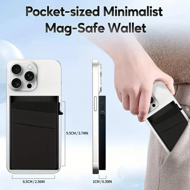 Card holder with  print for men, RFID blocking card holder, magnetic slim automatic pop-up card holder for the iPhone, 1 pc. image 3