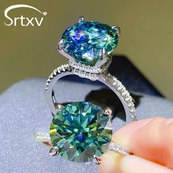 5CT Green Moissanite Rings Women S925 Sterling Silver Plated 18K Sparkling Gorgeous Wedding Band Fine Jewelry Gifts Certificate