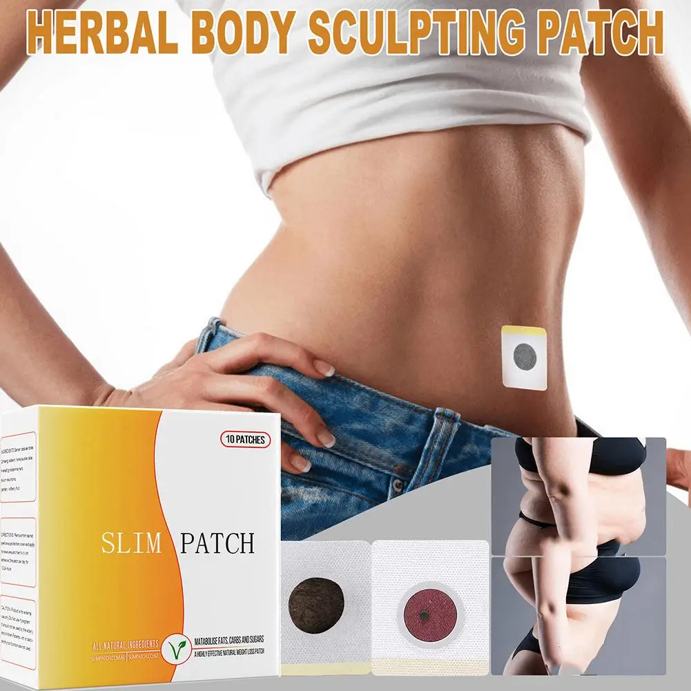 1box Herbal Belly Button Patch Body Slimming Belly Belly Thigh Diet Patch Button Body Power Shaping Button Lazy Weight Loss W8Y4