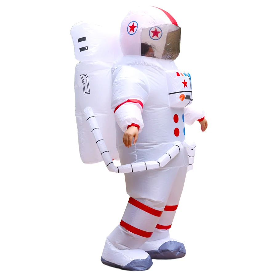 زي رائد الفضاء القابل للنفخ - مجموعة لعب الأدوار في الهالوين لحفلات الفضاء، مناسبة للارتفاع 150-190 سم