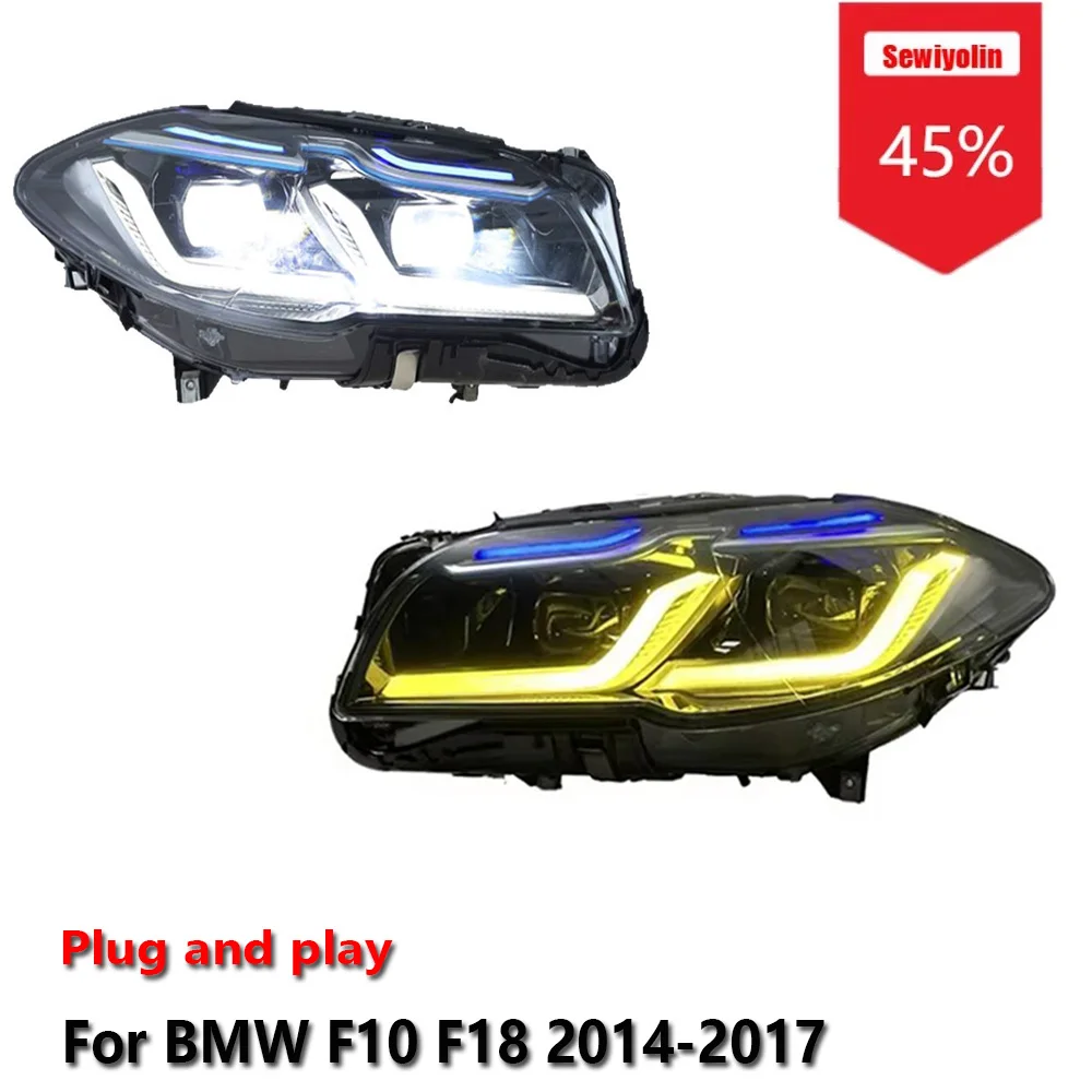 

Sewiyolin Car LED Headlight Assemblies For BMW F10 F18 2014-2017 Dual-color DRL Brake Turn Signal Lamp Plug and Play