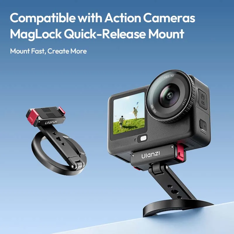 Ulanzi MA04 MagLock Quick-Release Mount for DJI Action 6 5 4 3 Action Cameras Camera Holder Stand with 1/4