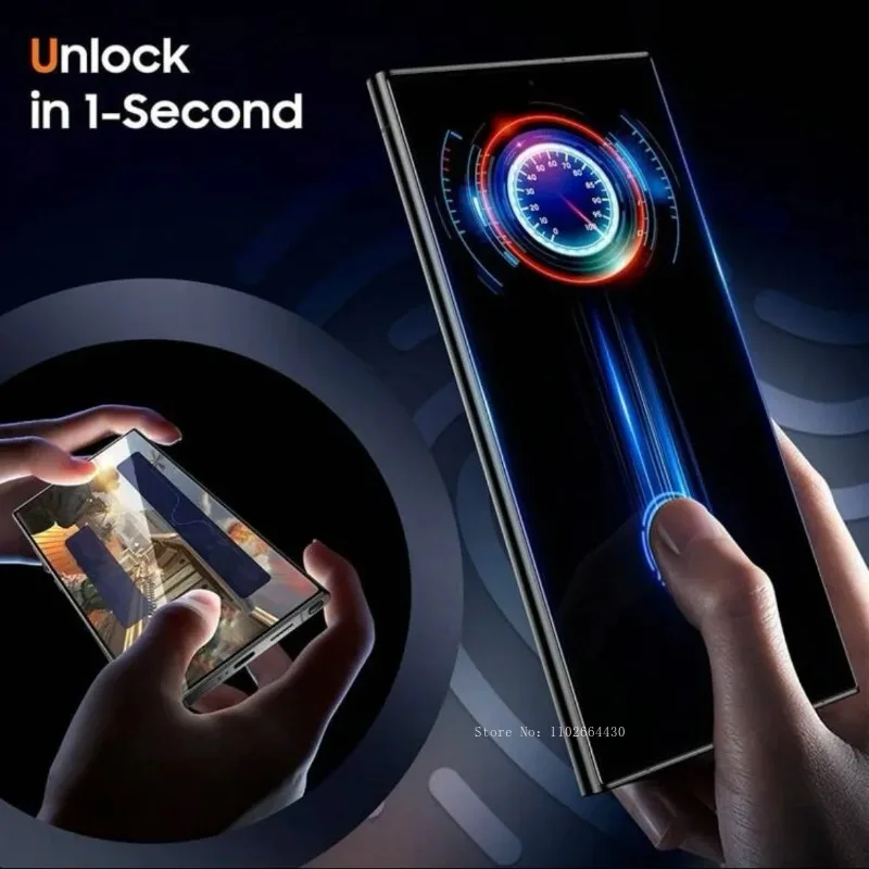 2Pcs For Samsung Galaxy S24 Ultra S23 S22 S21 S25 Plus 5G Anti-Peeaping Ultrasonic Fingerprint Screen Protector Tempered Glass