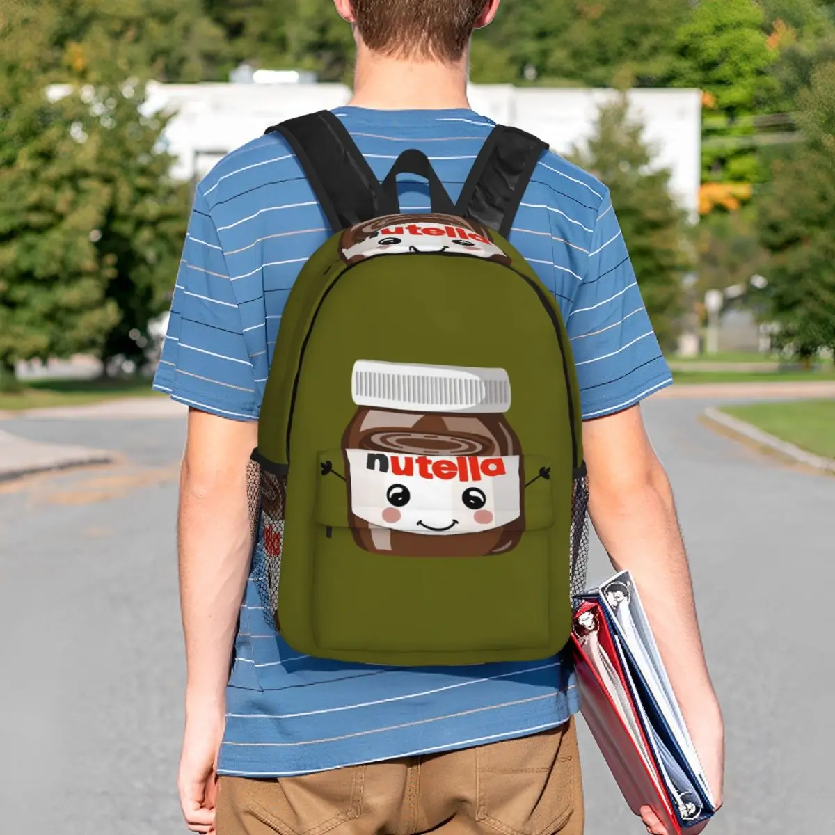 Chocolate Cream Nutella Backpack Student BookBag Children School Bag Computer Shoulder Bags for Boys Girls