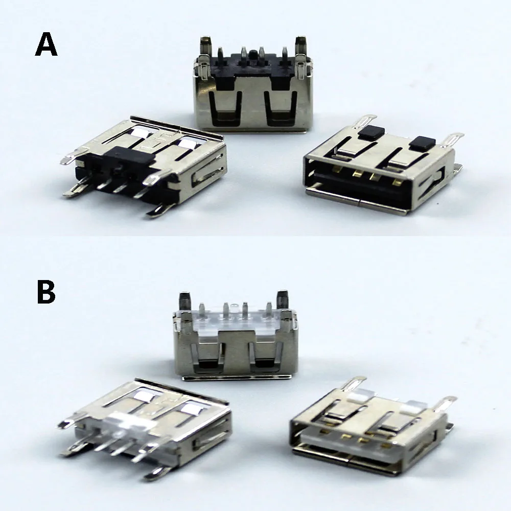 

50PCS NEW A Type Flat Angle 180 Degree Female USB PCB Connector Socket USB Jack Plug