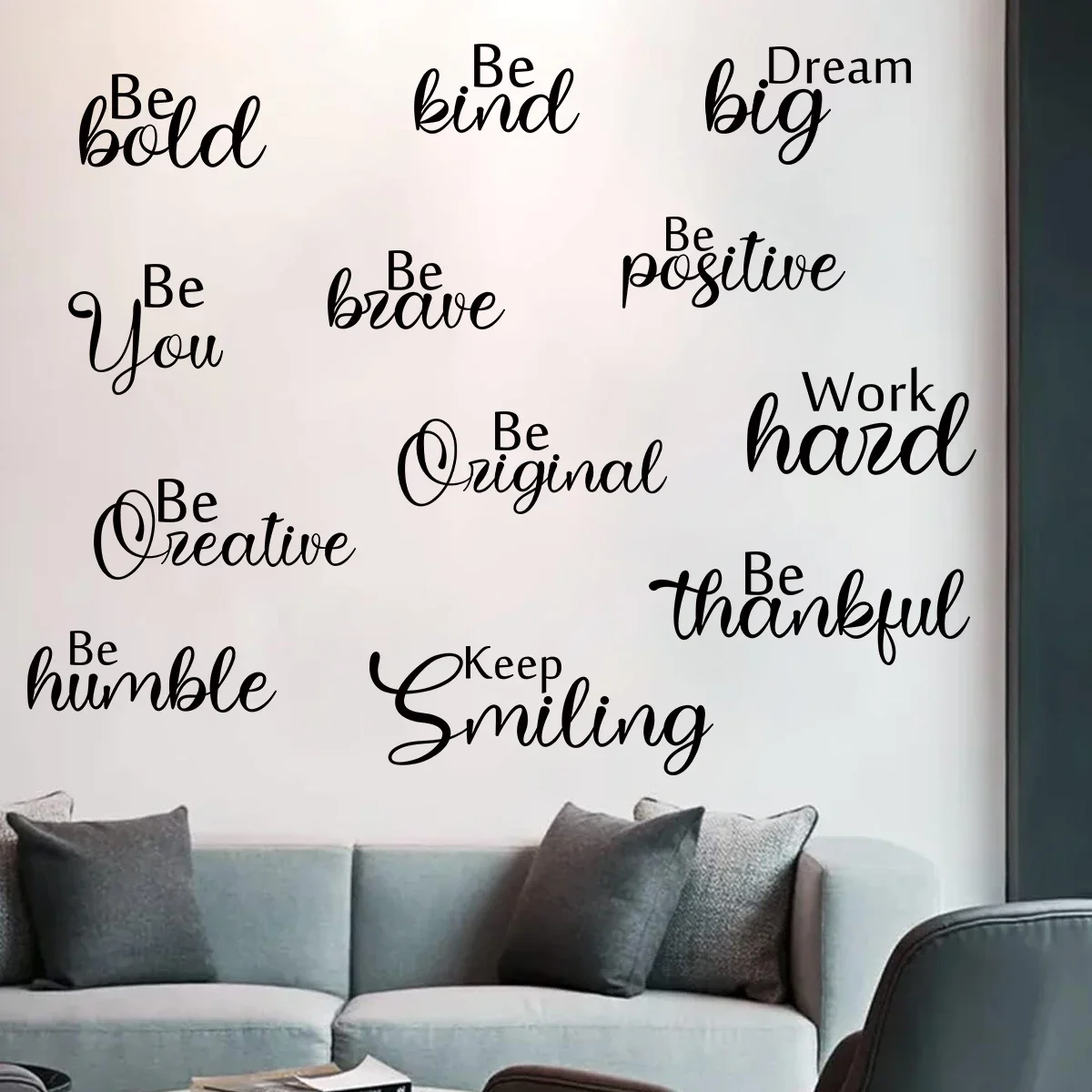 English Sweet Encourage Text Wall Stickers for Kids Room Bedroom Wall Decals Living Study Room Decoration Child Home Decor