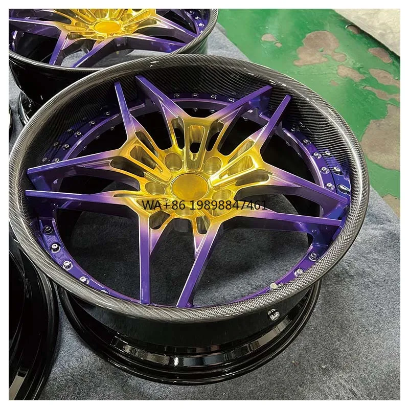 

Carbon FIber 18 19 20 21 22 Inch 2 Piece Rims Deep Polished Lip Concave Dish 20 Inch 5x120/112 Forged Wheels for Luxury Cars
