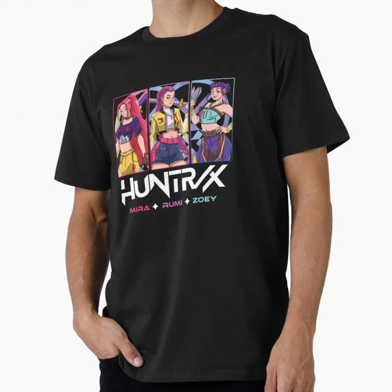 

Mira Rumi and Zoey Huntrix Kpop Demon Hunters Gift T shirt for Anime lover Large size Tops Manga Graphic Print Y2k Clothes