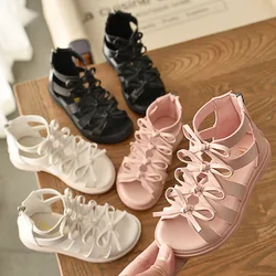 Girls' Sandals Soft Leather Roman Shoes Children's Sandals Princess Shoes Summer New Baby Sandals kids shoes  girls shoes