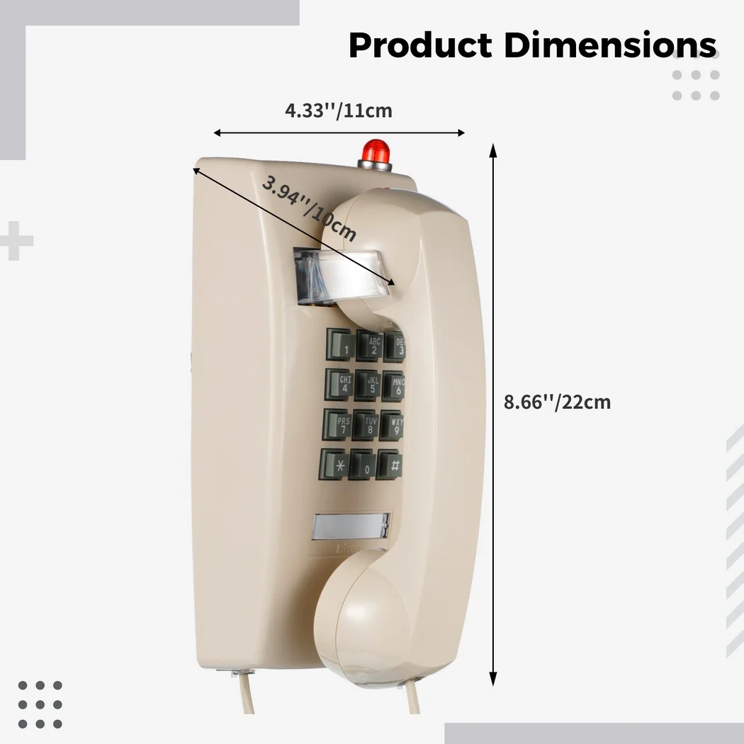 Wall Mounted Telephone Vintage Volume Control Wall Phone Corded Phone For Bathroom Old Fashion Antique Home Phone Hotel Phone