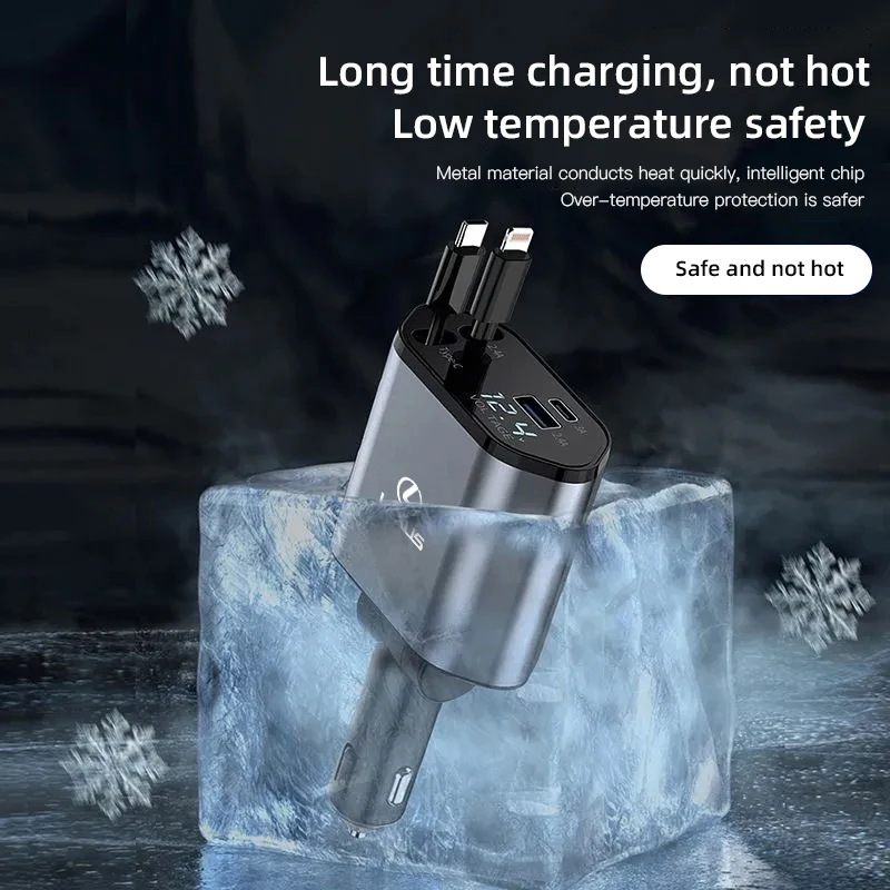 شاحن سيارة قابل للسحب، 4 في 1 شاحن سيارة سريع الشحن 120 وات لكزس FSPORT LBX NX RX 350h 450h ES UX 300e GS GX IS LS LX