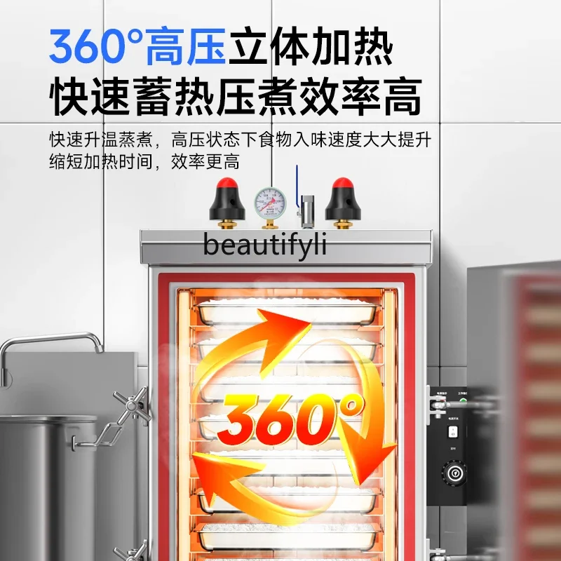 E132 Vaporiera Vaporiera ad alta pressione Riso Auto Vaporiera elettrica Armadio a gas Forno commerciale per mensa