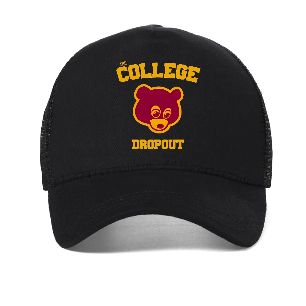 The College Dropout print mesh baseball cap Fashion casual Vintage Style sun hat summer adjustable Cool Snapback hats 3