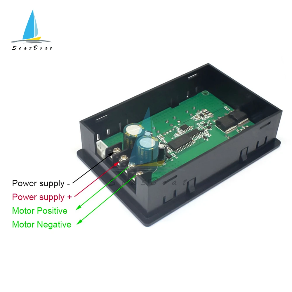 DC 10-55V 20A PWM Speed Controller LCD Digital Display 0~100% Adjustable DC Motor Governor Voltmeter Ammeter 12V 24V 36V 48V