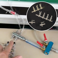 1Pc Aquarium Air Distribution Valve Copper Chromium Plating 1/2/3/4/5-way Fish Tank Aerator Pump Air Oxygen Flow Diversion Valve