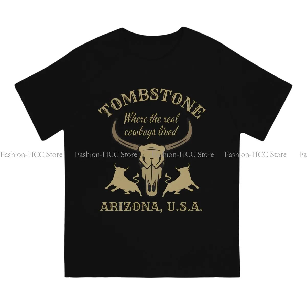 Yellowstone Dutton Ranch TV Show TShirt Tombstone Arizona, U.S.A Tan Text Cowboy Vintage Western T Shirt Men Tee Shirt Printing