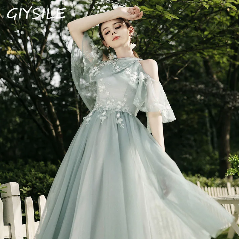 GITSILE Green Long Dress Wedding Dress for Women Bridesmaid Sister Evening Dresses for Wedding Vestidos De Fiesta Formal Dress