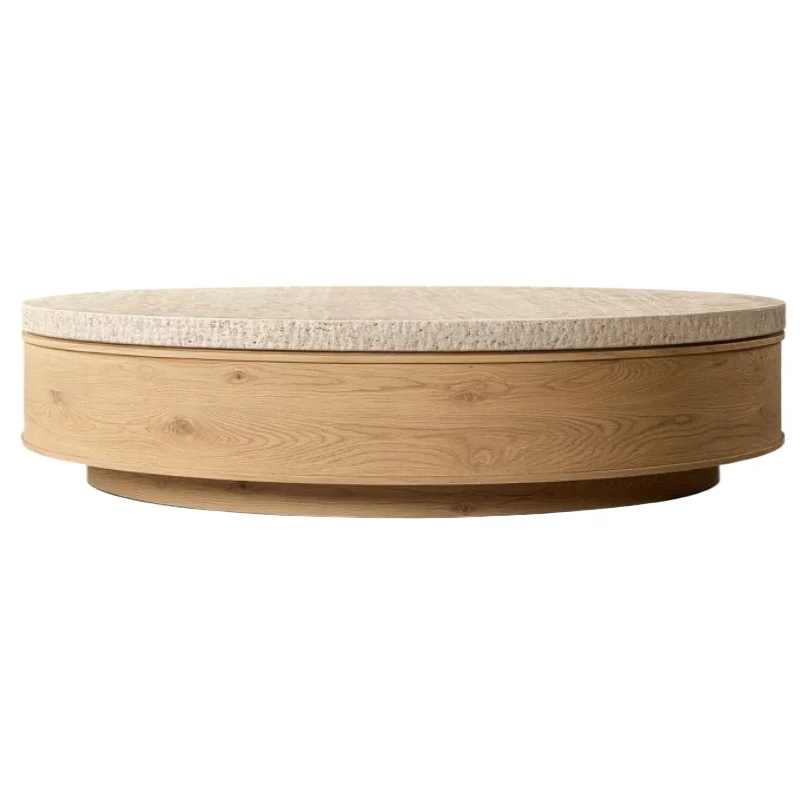 

American solid wood high-end coffee table living room home tee table desktop marble cave stone design