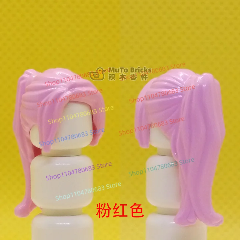 MOC اللبنات العسكرية طويلة ذيل حصان الشعر البسيطة الشكل التجمع نموذج عرض الكرتون أنيمي الملحقات لعبة هدية