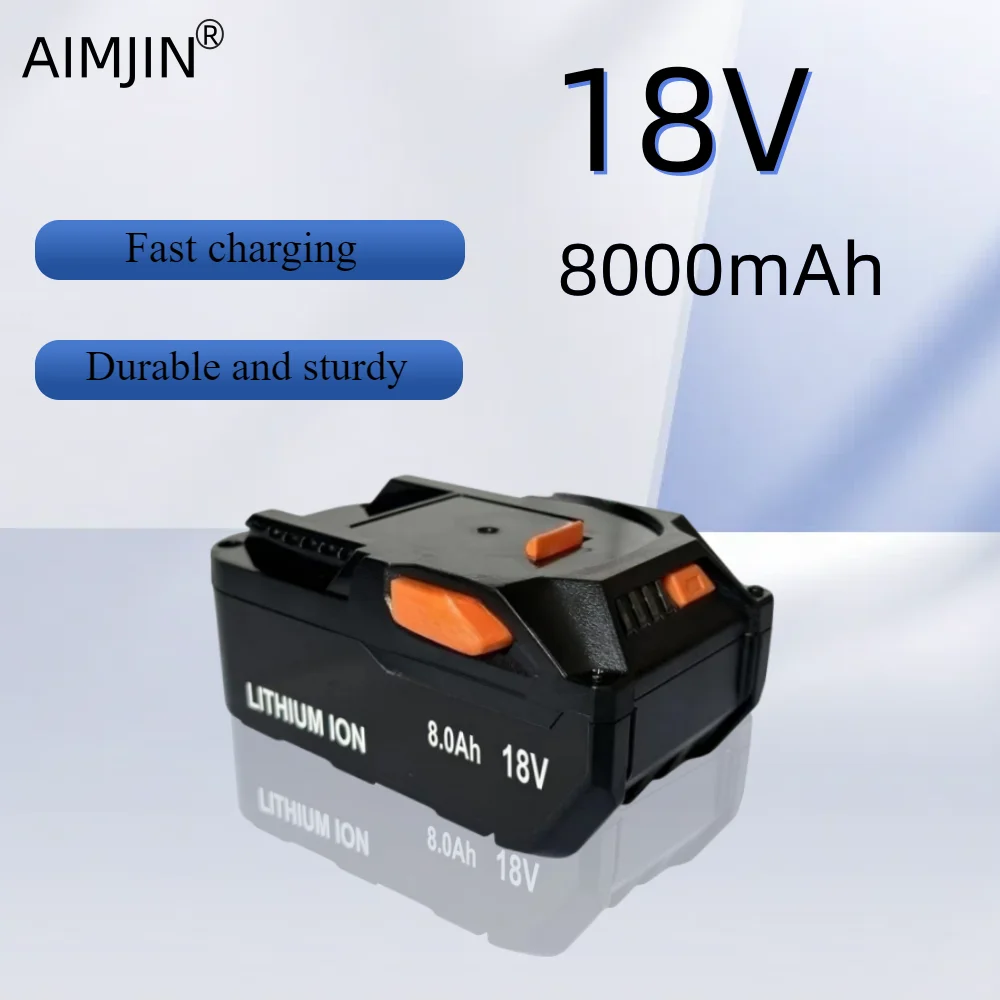 

8000mAH 18V Lithium-Ion Battery For RIDGID R840087 R840085 L1815R L1850R L1830R R840083 Series Cordless Power Tool