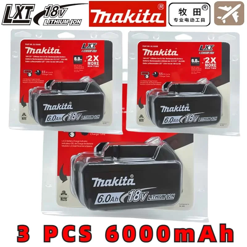 18650 аккумуляторы Makita 6Ah/5Ah/3Ah18V rechargerable battery BL1830B BL1850B DTD172 TW004G DTW190 DTW285 Replacement Lithium