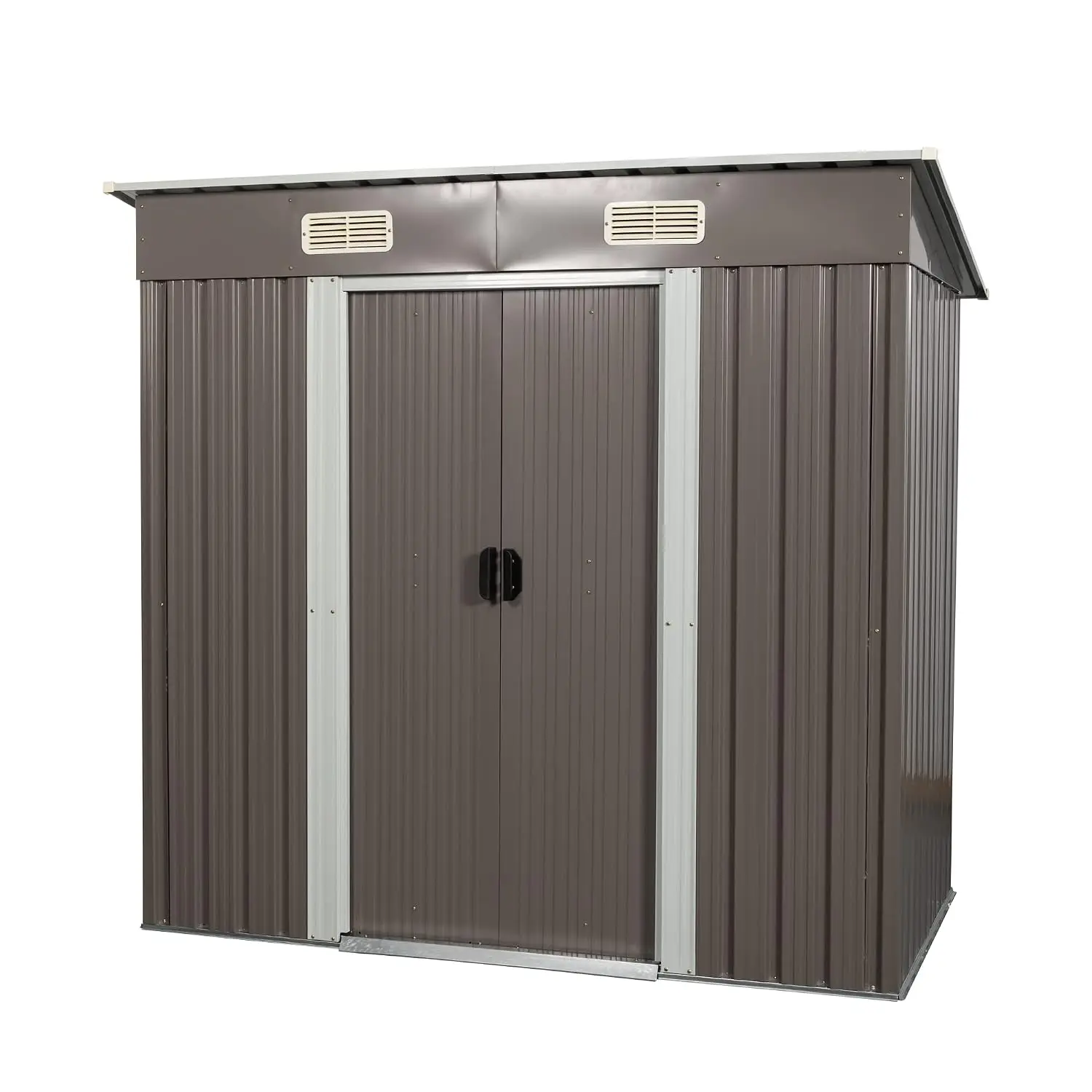 6X4 FT Waterproof Metal Outdoor Storage Shed with Lockable Door, Steel Tool Building for Garden Backyard Patio Lawn, Customized - view 2