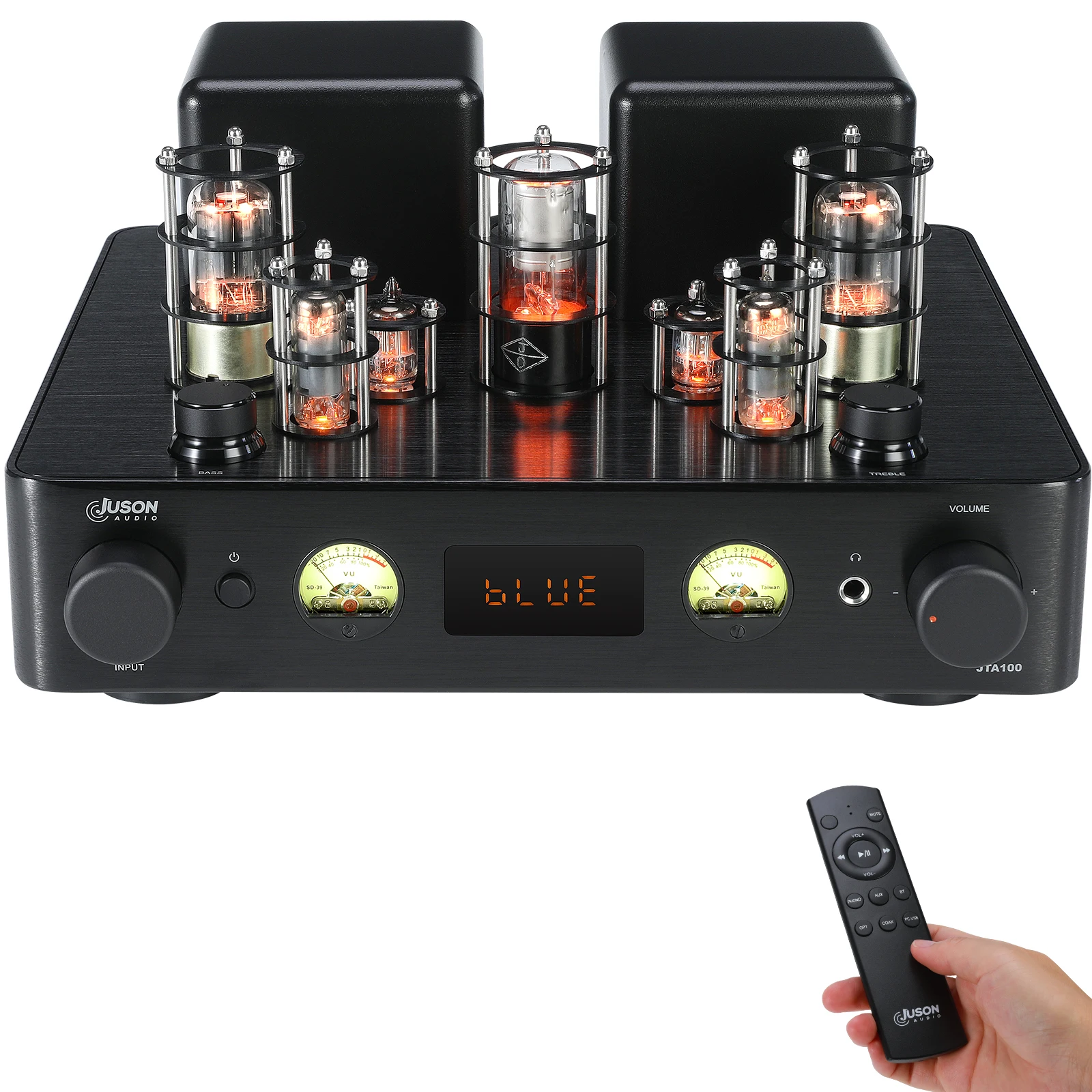 Juson Audio JTA100 Upgraded 200WRMS Integrated Hybrid Tube Amp DAC1048P Optical AUX RCA Phono Inputs Headphone Sub Outputs