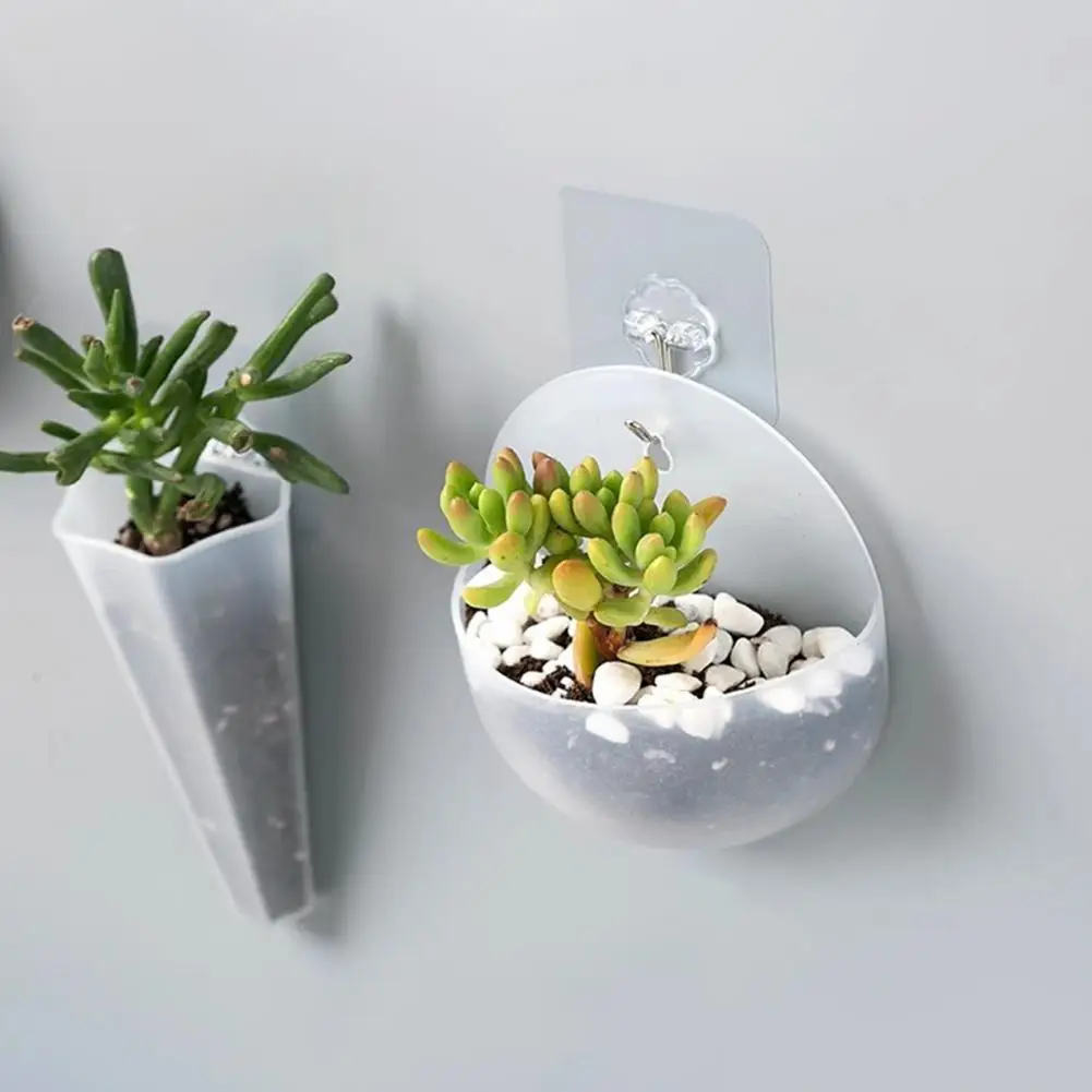 Stylish Hanging Flower Pot Set Unique Wall-mounted Flower Pot Set for Small Plants Succulents Semi-circular for Eye-catching