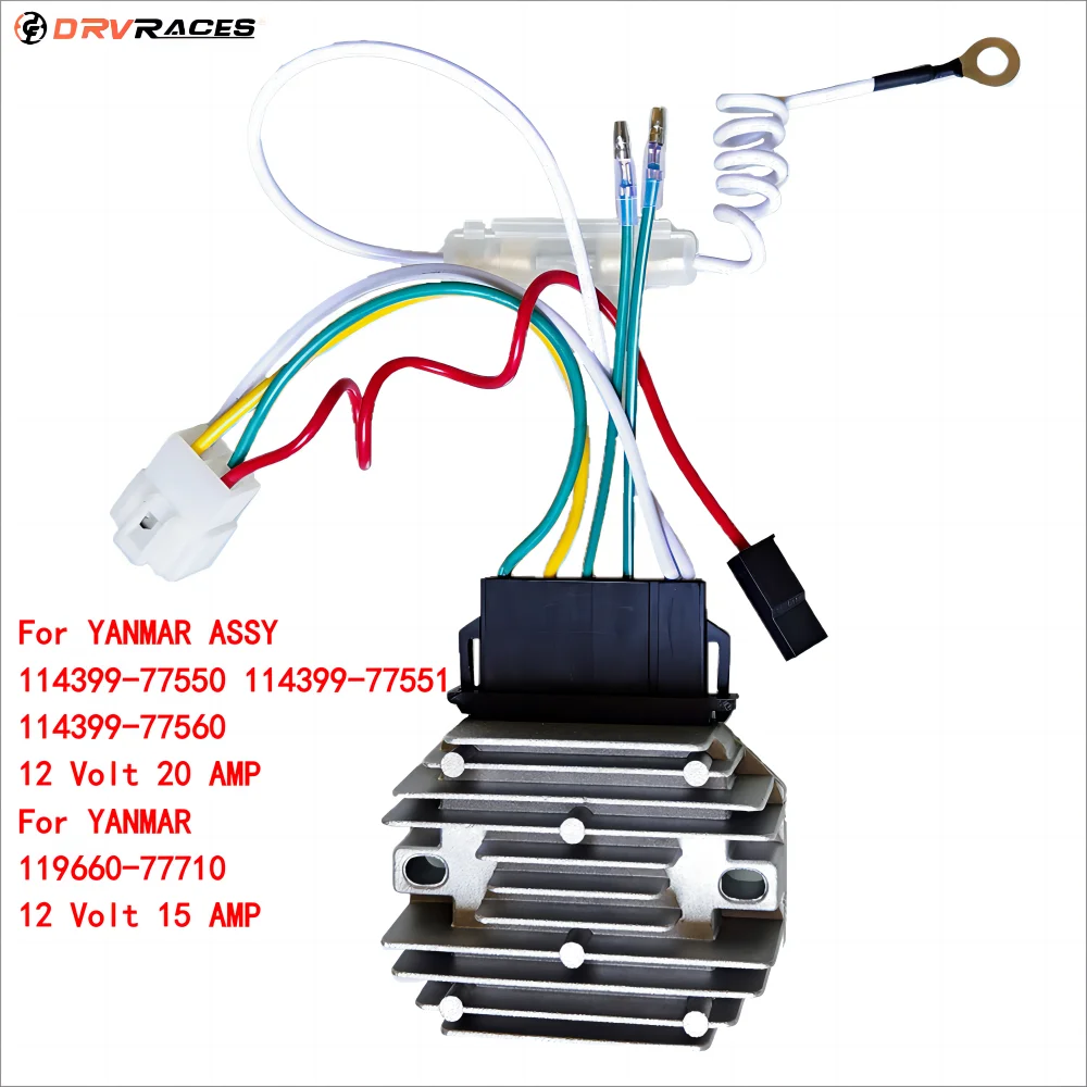 

Voltage Regulator Rectifier For YANMAR ASSY 114399-77550 114399-77551 114399-77560 12 V 20 A YANMAR 119660-77710 12 V 15 A