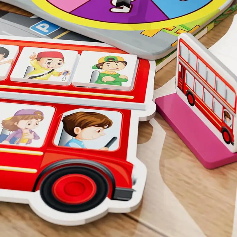 Jeu de Puzzle de Table avec Arrêt de Bus, Jouet d'Éveil pour Enfant, Addition et Soustraction, Enseignante, Fille