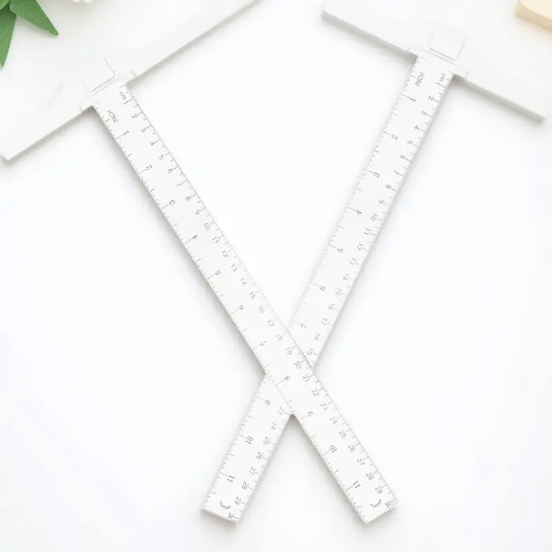 Double Scale Ruler 30cm T Shape Plastic Measuring Tool for Drafting Drawing Shirts Design Geometry